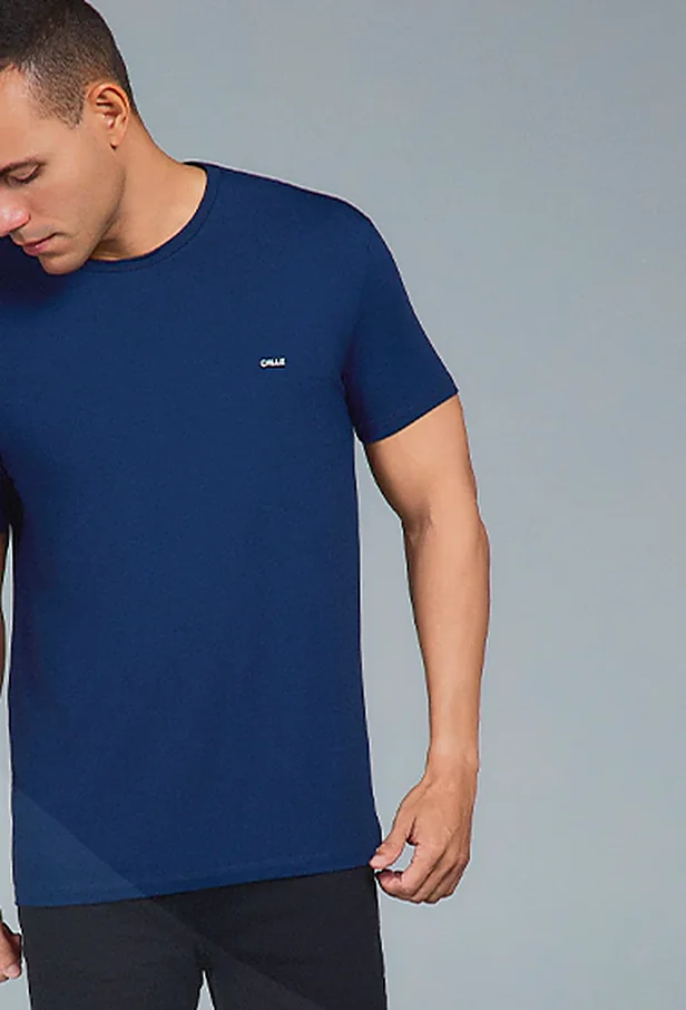 Camiseta Slim Fit Marinho